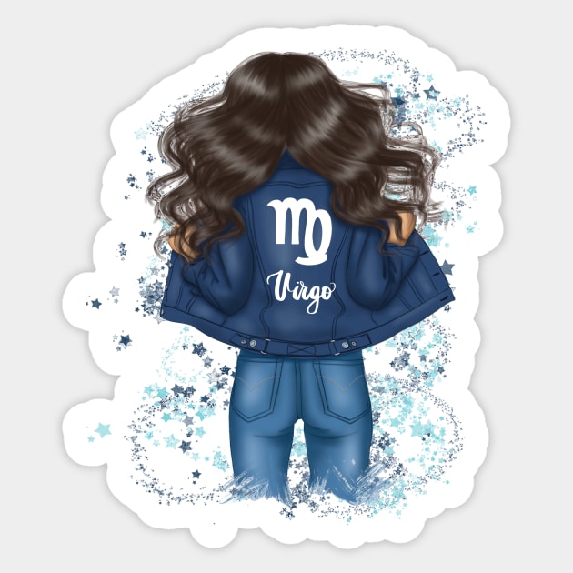 Virgo Zodiac Girl Sticker by The WYLD Tribe